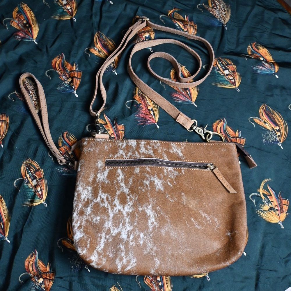 Showman Leather Crossbody Concealed Carry Bag with hair on cowhide - Picture 3 of 5
